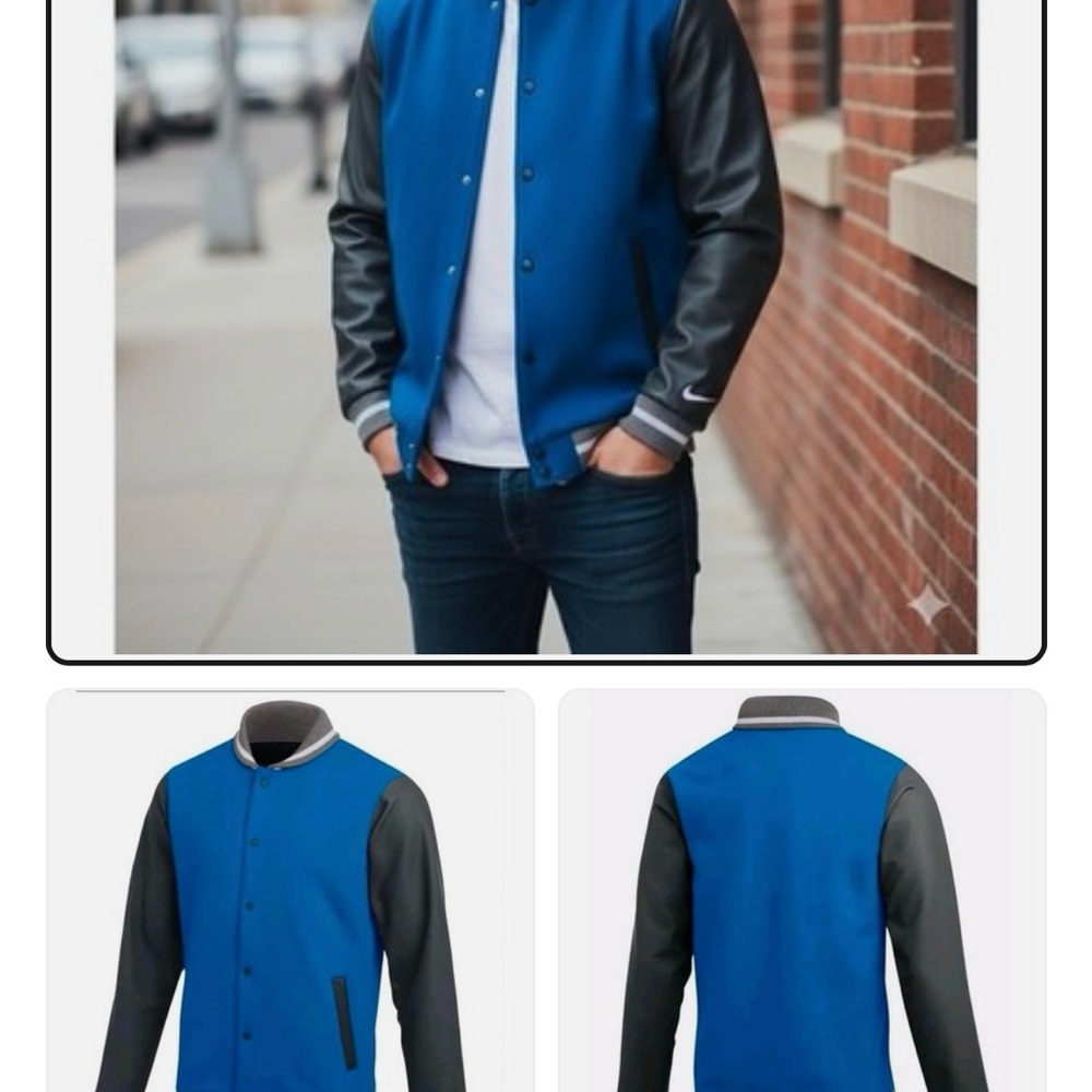 Nike Blue and Black Bomber Jacket